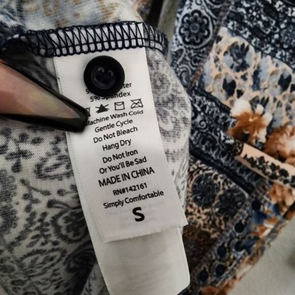 Lularoe Patchwork Ellie Class Shirt Dress Women's Size Small NWOT - Picture 9 of 9